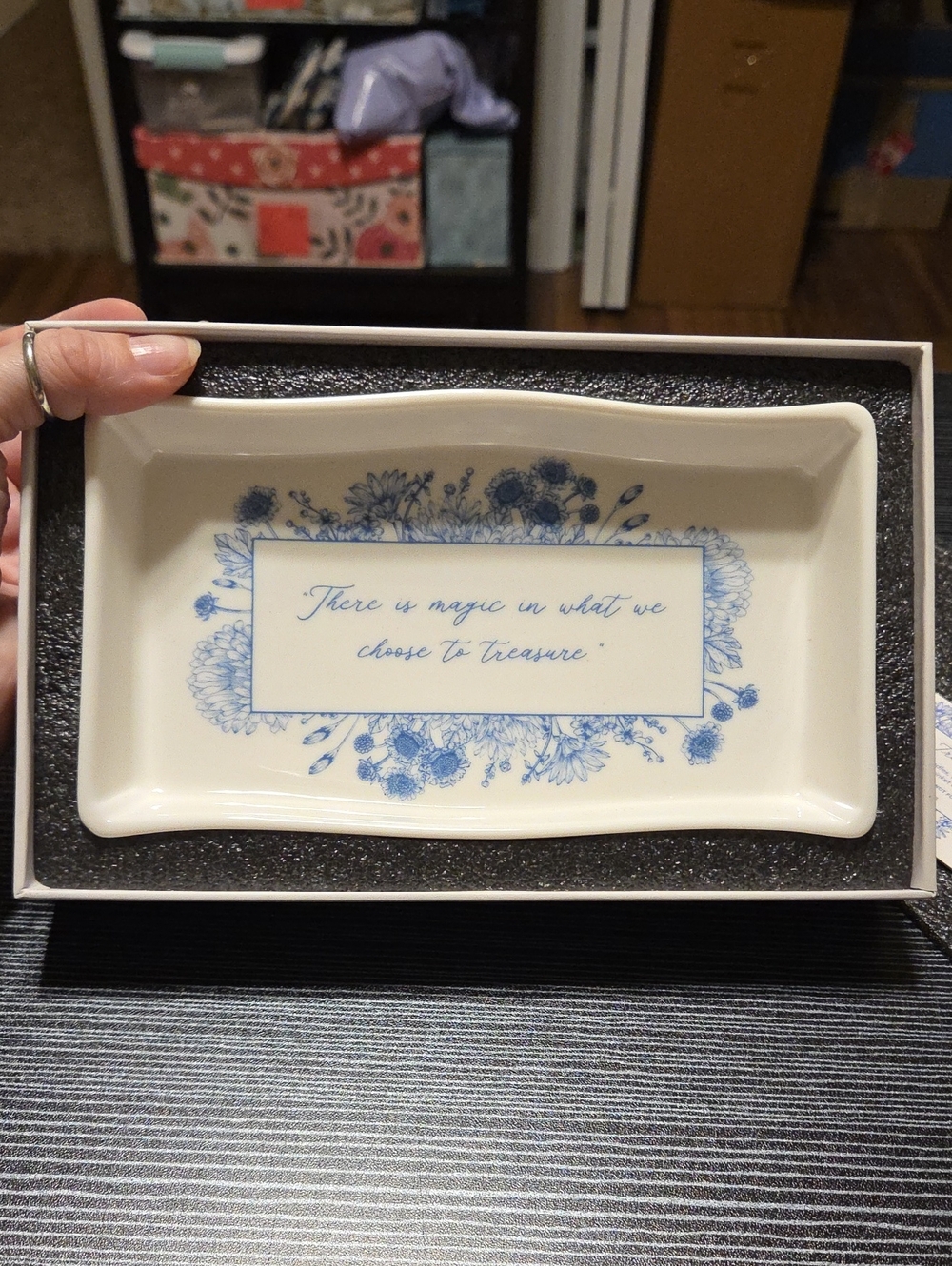 Ceramic Floral Trinket Dish from Once Upon a Book Club